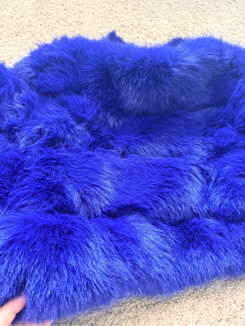 Loveimgs Royal Blue Faux Fur Crop Jacket Coat Women's Size XXL New - Picture 5 of 5